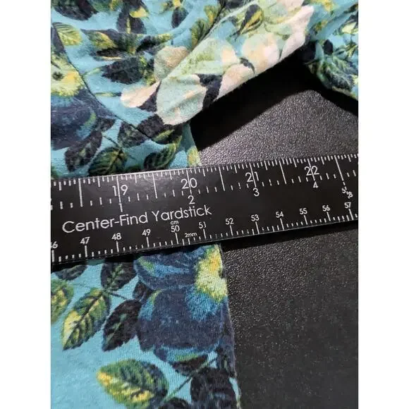 J.Jill Wearever Shirt Blouse Cottagecore * Women's Size Medium Blue Floral Tunic - Picture 11 of 12